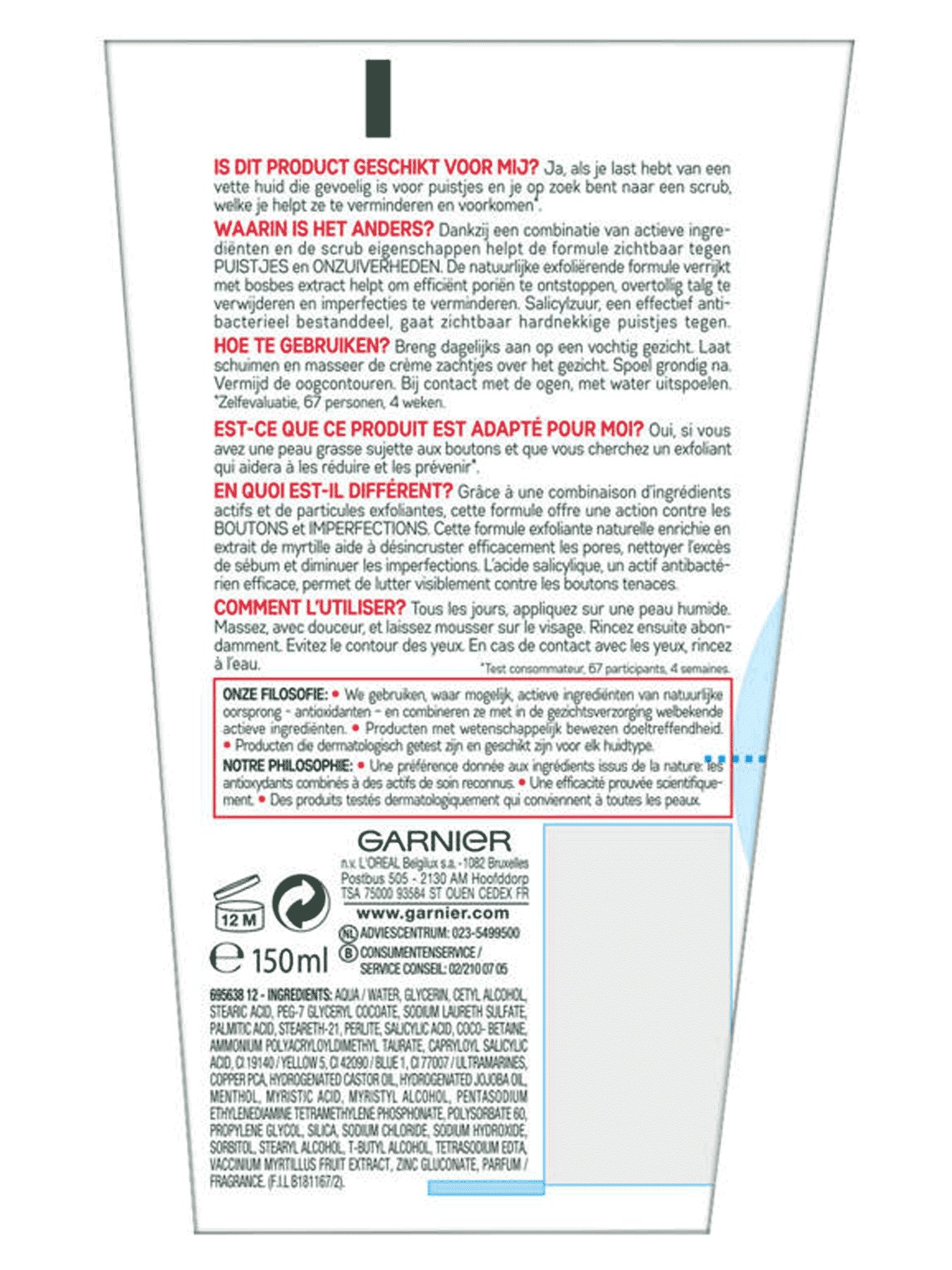 Achterkant verpakking Intensive Scrub